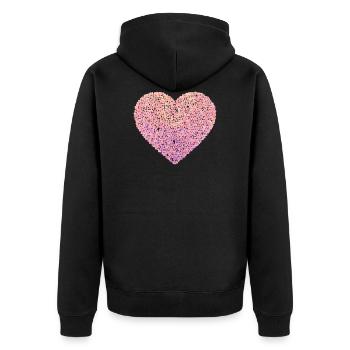 Heart in pink tones - Unisex Premium Organic Zip Hoodie - black - Back - Nico (187cm)