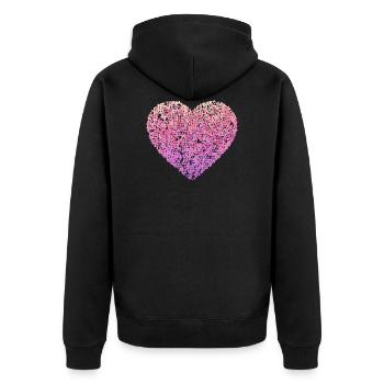 Coeur floral rose - Veste à capuche bio Premium Unisexe - noir - Dos - Nico (187cm)