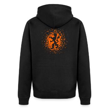 lion netherlands orange - Unisex Premium Organic Zip Hoodie - black - Back - Nico (187cm)