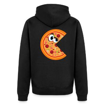 Pizza for couples - Unisex Premium Organic Zip Hoodie - black - Back - Nico (187cm)