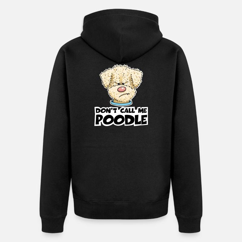 Poodle1 3 - Unisex Premium Bio Zip Hoodie - Schwarz