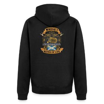 Whisky Schottland - Whisky is just another word... - Unisex Premium Bio Zip Hoodie - Schwarz - Hinten - Nico (187cm)