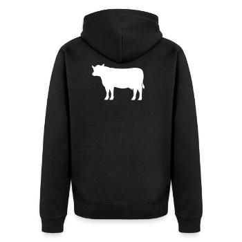 Cow silhouette vector - Unisex Premium Organic Zip Hoodie - black - Back - Nico (187cm)