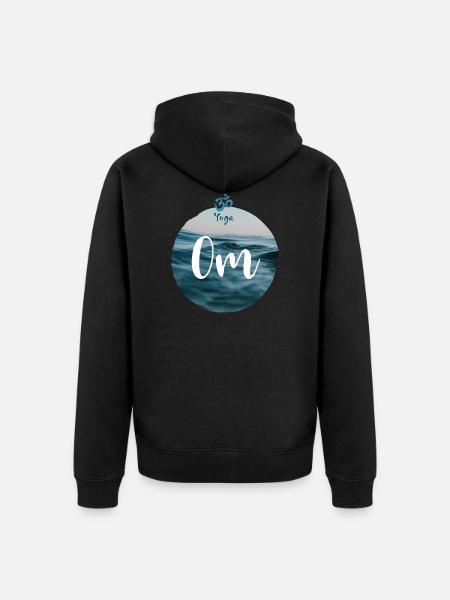 Yoga om - Unisex Premium Organic Zip Hoodie - black