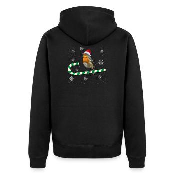 Oiseau chanteur européen oiseau de Noël - Veste à capuche bio Premium Unisexe - noir - Dos - Nico (187cm)