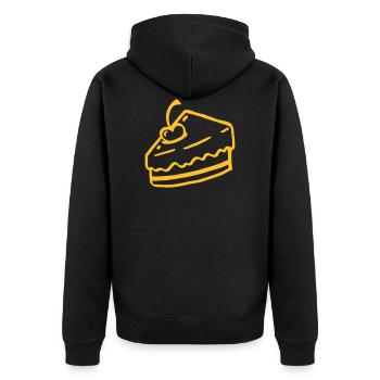 Tarte au gâteau d'anniversaire - gâteau d'anniversaire - cadeau - Veste à capuche bio Premium Unisexe - noir - Dos - Nico (187cm)