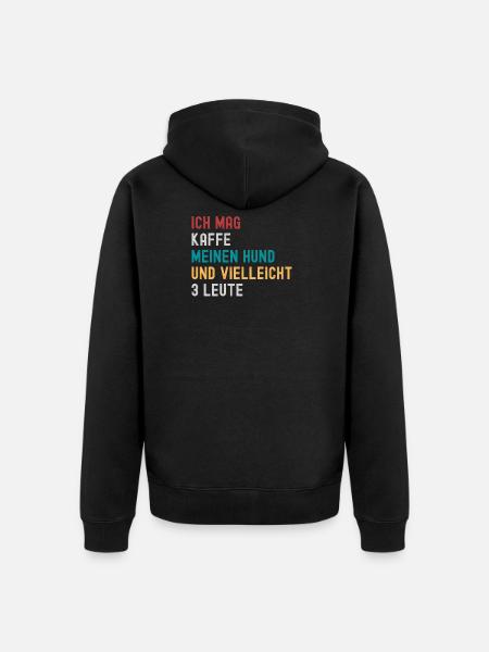 Kaffeetrinker und Hundebesitzer - Unisex Premium Bio Zip Hoodie - Schwarz