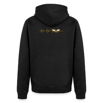 Beekeeping Heartbeat Bee Beekeeper Beekeeper Beekeeper - Unisex Premium Organic Zip Hoodie - black - Back - Nico (187cm)