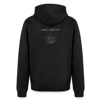 Computer Scientist Coffee Programming Computer Science - Unisex Premium Organic Zip Hoodie - black - Back - Nico (187cm)