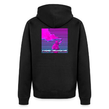 Soldat Vaporwave - Veste à capuche bio Premium Unisexe - noir - Dos - Nico (187cm)