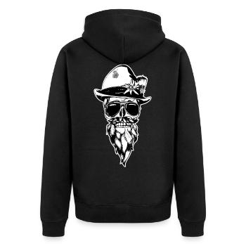 Tête de mort bavaroise - Veste à capuche bio Premium Unisexe - noir - Dos - Nico (187cm)