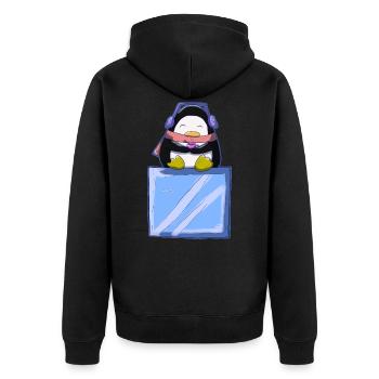 Pingouin mignon avec glaçon - Veste à capuche bio Premium Unisexe - noir - Dos - Nico (187cm)