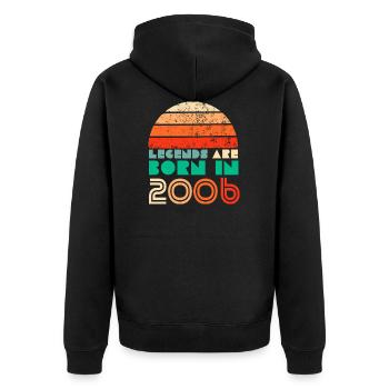 Legends are born in 2006 gift idea - Unisex Premium Organic Zip Hoodie - black - Back - Nico (187cm)