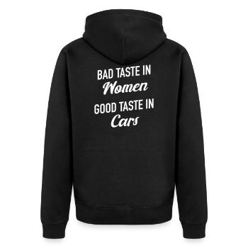Car fan Car lovers Drivers Car seller Car salesman - Unisex Premium Organic Zip Hoodie - black - Back - Nico (187cm)