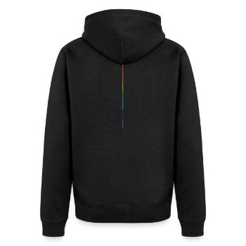 LGBT Regenbogen dezent Gay - Unisex Premium Bio Zip Hoodie - Schwarz - Hinten - Nico (187cm)