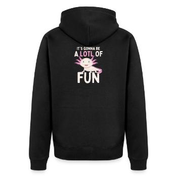Axolotl - Unisex Premium Organic Zip Hoodie - black - Back - Nico (187cm)