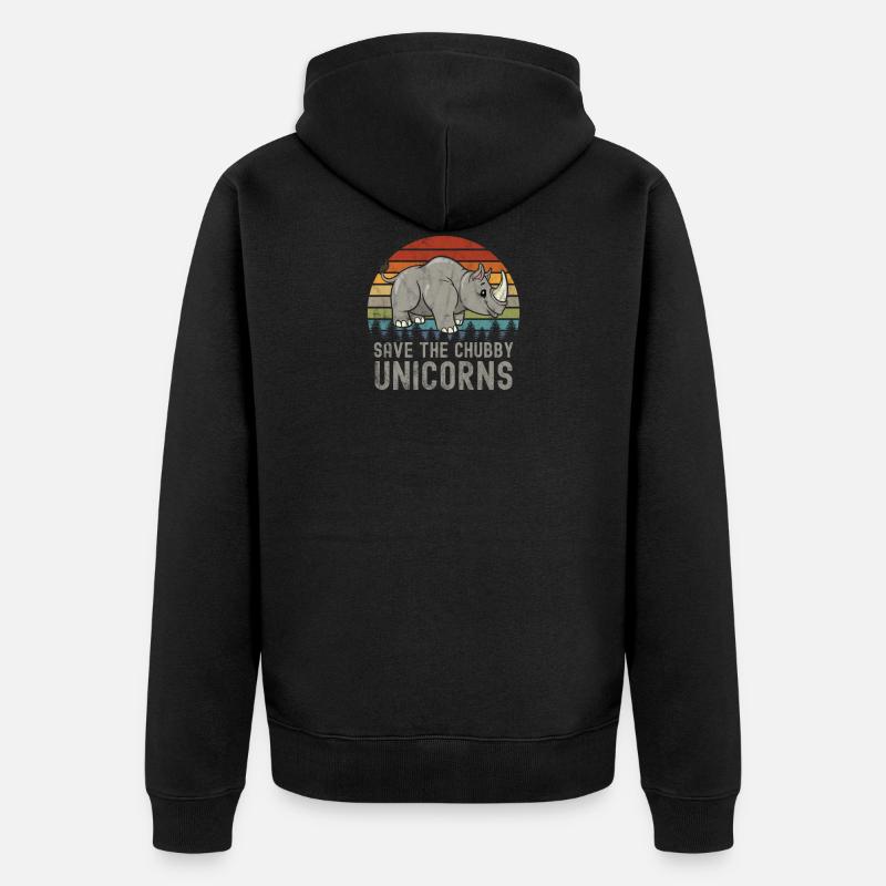 Save the chubby unicorns - Veste à capuche bio Premium Unisexe - noir