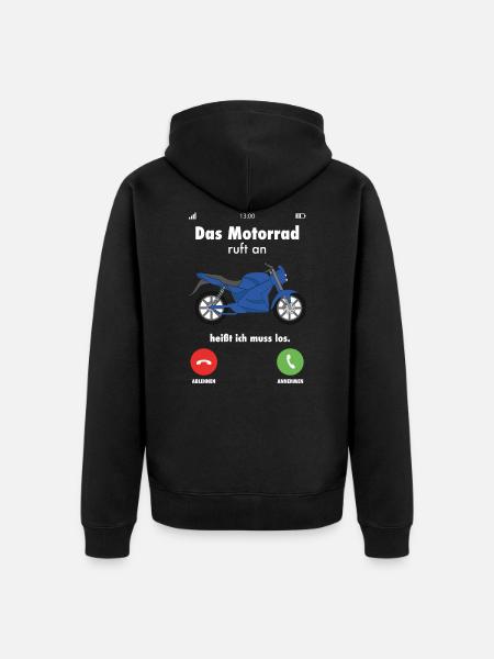 Motorrad Spruch Motorradfahrer Motorräder lustig - Unisex Premium Bio Zip Hoodie - Schwarz