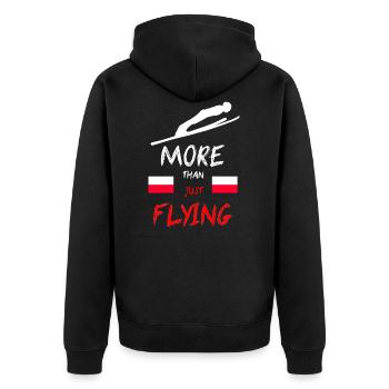 Skispringen Skifliegen geburtstag Geschenk Spruch - Unisex Premium Bio Zip Hoodie - Schwarz - Hinten - Nico (187cm)