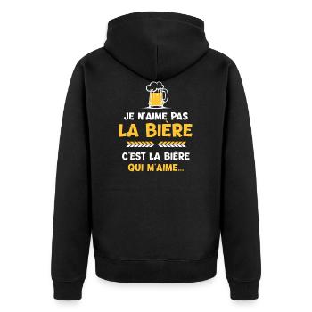 Bière alcool cadeau drôle beauf apéro apéritif - Veste à capuche bio Premium Unisexe - noir - Dos - Nico (187cm)