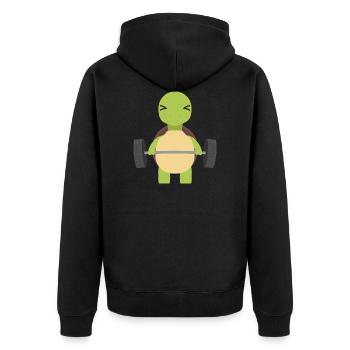 Fitness Gym d’entraînement Deadlifts Haltérophilie Turtle - Veste à capuche bio Premium Unisexe - noir - Dos - Nico (187cm)