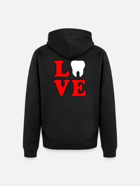 Love Teeth - Unisex Premium Organic Zip Hoodie - black