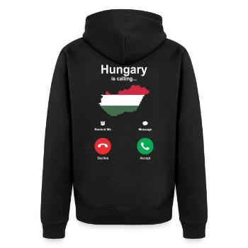 Hongrie Drapeau De l’Union européenne Cadeau - Veste à capuche bio Premium Unisexe - noir - Dos - Nico (187cm)
