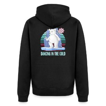 ice-bathing ice bear winterbader dancing cold ice snow - Unisex Premium Organic Zip Hoodie - black - Back - Nico (187cm)