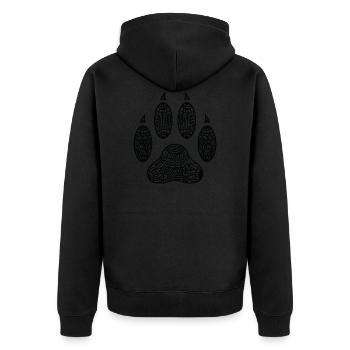 Zentangle d’impression de patte de chat - Veste à capuche bio Premium Unisexe - noir - Dos - Nico (187cm)