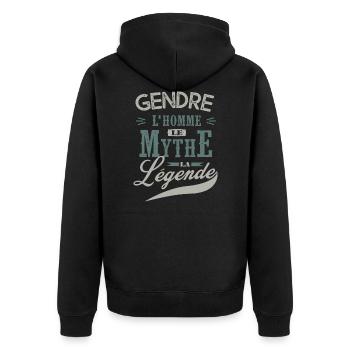 gendre l' homme le mythe la légende cadeau gendre - Veste à capuche bio Premium Unisexe - noir - Dos - Nico (187cm)