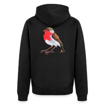 Rouge-gorge - Veste à capuche bio Premium Unisexe - noir - Dos - Nico (187cm)