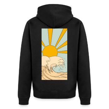 Sun and Waves - Veste à capuche bio Premium Unisexe - noir - Dos - Nico (187cm)