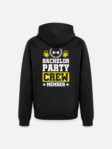 bachelor party crew - Unisex Premium Organic Zip Hoodie - black