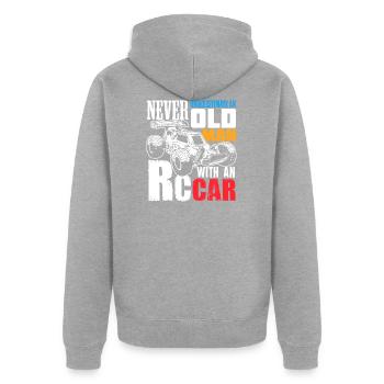 RC Car Racing cadeau pour un RC Car Racer - Veste à capuche bio Premium Unisexe - gris chiné - Dos - Nico (187cm)