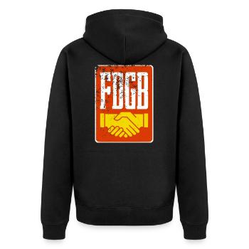 FDGB - DDR - Confédération des syndicats allemands - Veste à capuche bio Premium Unisexe - noir - Dos - Nico (187cm)