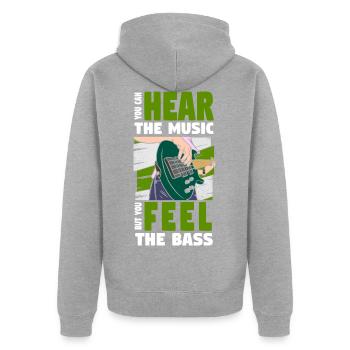 Bassist E-Bass Musik - Unisex Premium Bio Zip Hoodie - Grau meliert - Hinten - Nico (187cm)