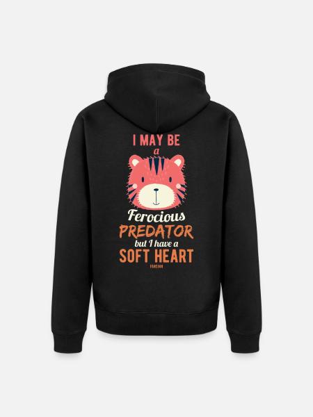 a cute tiger - Unisex Premium Organic Zip Hoodie - black