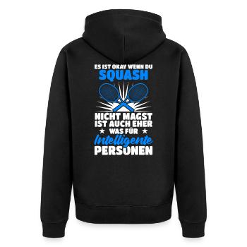 Es Ist Okay Wenn Du Squash Nicht Magst Squash Spie - Unisex Premium Bio Zip Hoodie - Schwarz - Hinten - Nico (187cm)