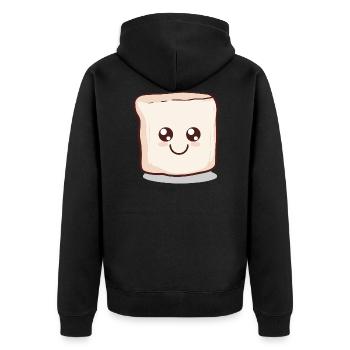 Kawaii Marshmallow | S'more | Camping - Unisex Premium Organic Zip Hoodie - black - Back - Nico (187cm)