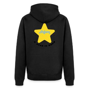 a star is born - Adam - Unisex Premium Bio Zip Hoodie - Schwarz - Hinten - Nico (187cm)