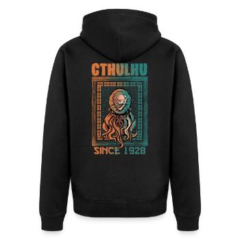 Cthulhu - Unisex Premium Bio Zip Hoodie - Schwarz - Hinten - Nico (187cm)