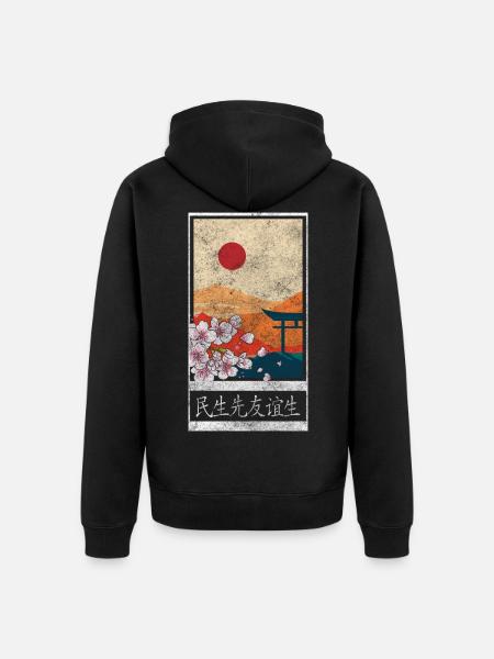 Cherry Blossoms Flowers Gardener - Unisex Premium Organic Zip Hoodie - black