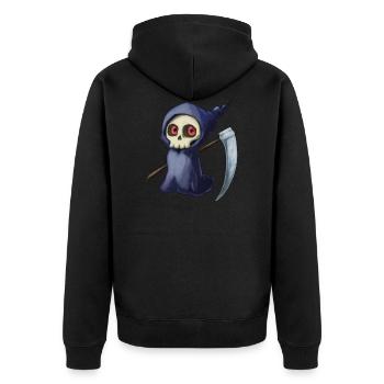 Little Death - Unisex Premium Bio Zip Hoodie - Schwarz - Hinten - Nico (187cm)
