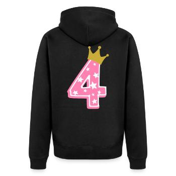 4 Crown 4th birthday 4 years - Unisex Premium Organic Zip Hoodie - black - Back - Nico (187cm)