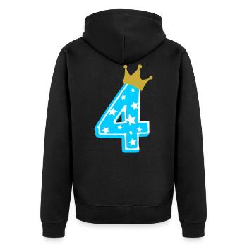 4 crown 4th birthday 4 years - Unisex Premium Organic Zip Hoodie - black - Back - Nico (187cm)