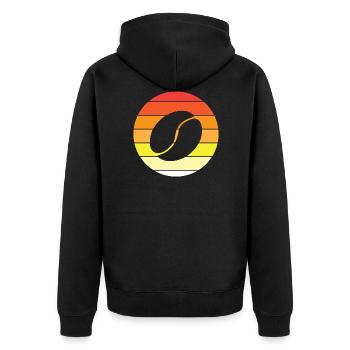 Coffee Bean - Circle, Sunset - Unisex Premium Organic Zip Hoodie - black - Back - Nico (187cm)