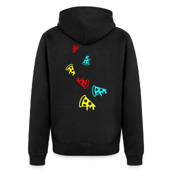 Pizza colorée - Veste à capuche bio Premium Unisexe - noir - Dos - Nico (187cm)