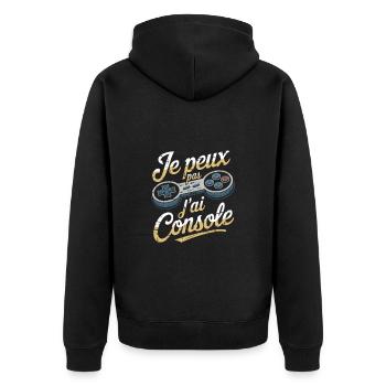 Je Peux Pas J’ai Console Homme Humour Gamer Drole - Veste à capuche bio Premium Unisexe - noir - Dos - Nico (187cm)