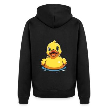 Canard en caoutchouc canard en caoutchouc jaune baignade dans l’eau - Veste à capuche bio Premium Unisexe - noir - Dos - Nico (187cm)