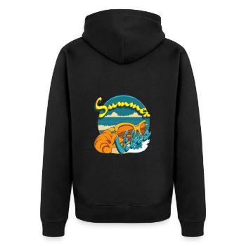 Summer vibes Retro style - Unisex Premium Organic Zip Hoodie - black - Back - Nico (187cm)